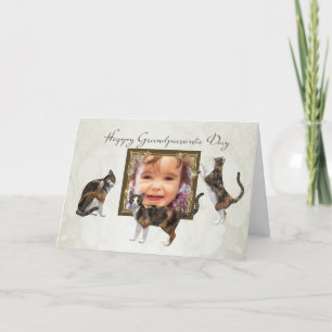 Photo Grandparents Day card with playful cats