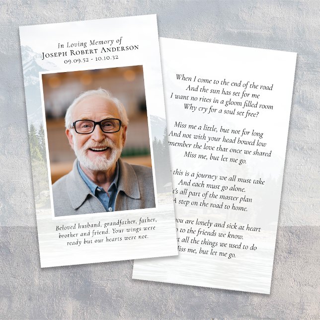 Photo Great Outdoors River Memorial Prayer Card (Creator Uploaded)