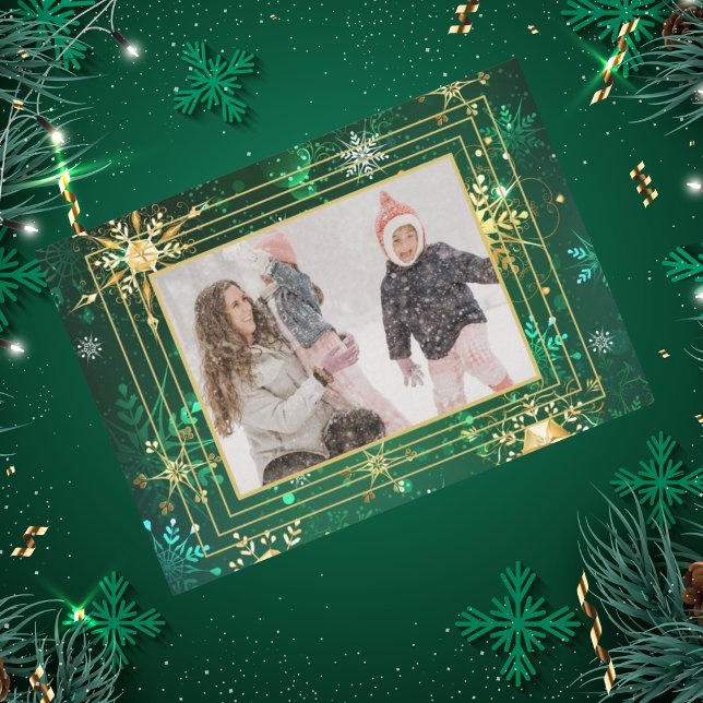 Photo Green Gold Snowflake Xmas Christmas Holiday  (Creator Uploaded)