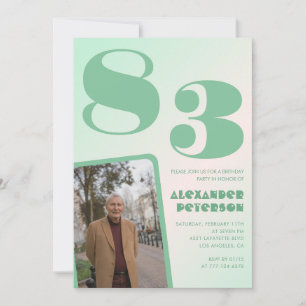 Photo Green Gradient 83rd birthday  Invitation