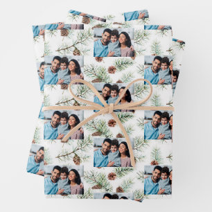 Photo greenery Christmas Wrapping Paper Sheet