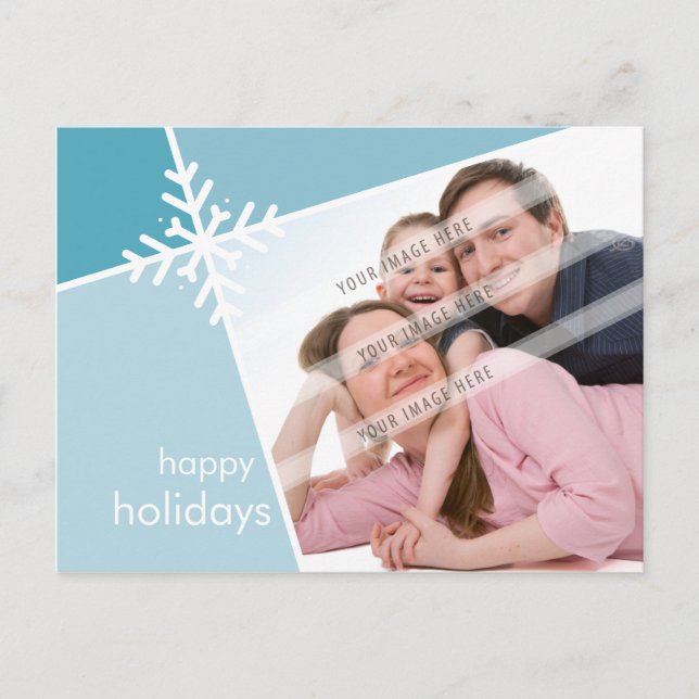 PHOTO GREETING POSTCARD :: modernista snowflake L3 (Front)