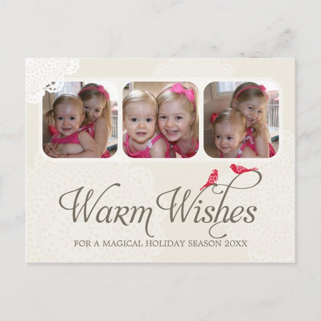 PHOTO GREETING POSTCARD :: warm wishes 1 (Front)