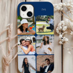 Photo Grid 6 Pictures Name or Initials Blue<br><div class="desc">Modern photo collage iphone case personalised with your name or initials and 6 of your favourite pictures. The photo template automatically displays your photographs in square format with rounded corners. The The phone cover is printed in blue - although you are welcome to change any or all of the colours...</div>
