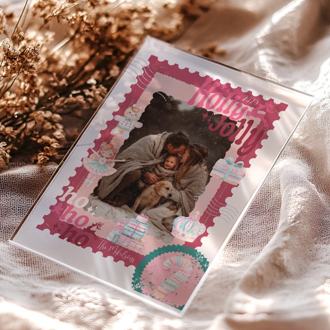 Photo Groovy Nutcracker Retro Pastel Christmas Acrylic Invitations (Creator Uploaded)