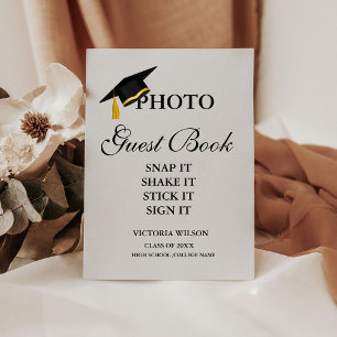 Photo Guest Book Sign, Graduation Photo Guestbook  Pedestal Sign