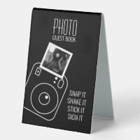 Photo Guest Book Table Tent Sig