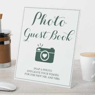 Photo Guest Book Wedding Pedestal Sign
