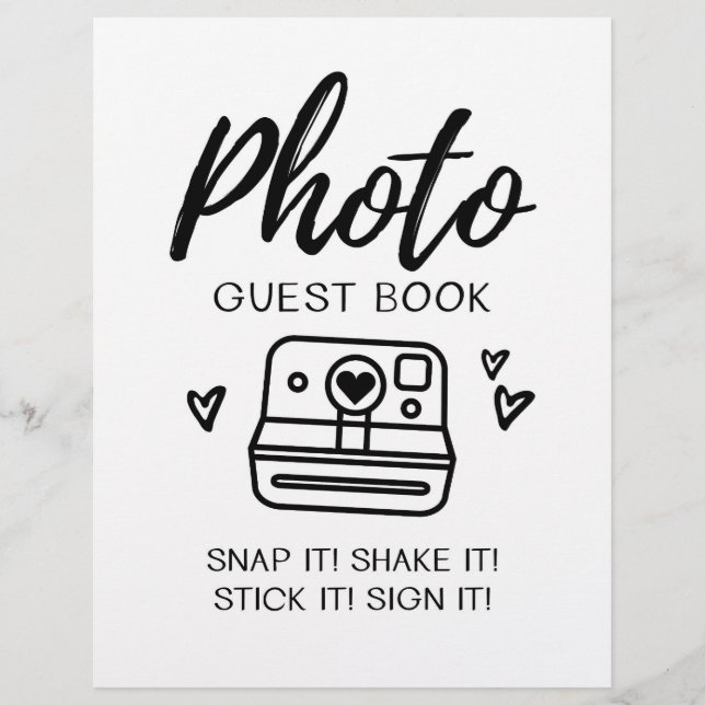 Photo guest book Wedding sign (Front)