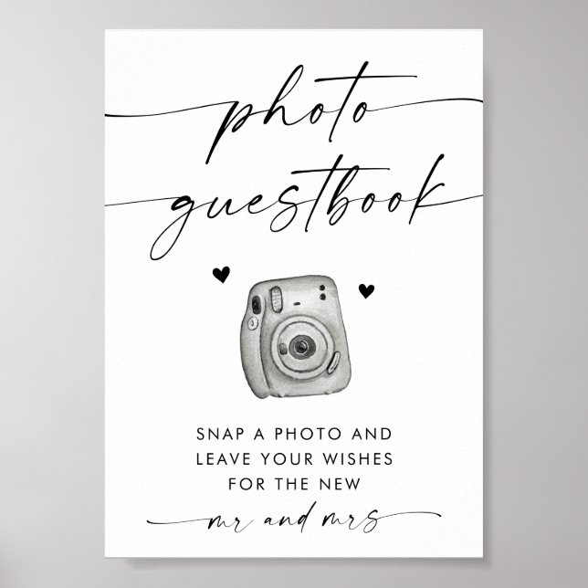 Photo Guestbook Sign | Modern Minimalist Wedding (Front)