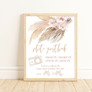 Photo guestbook snap it, sign it pampas grass sign
