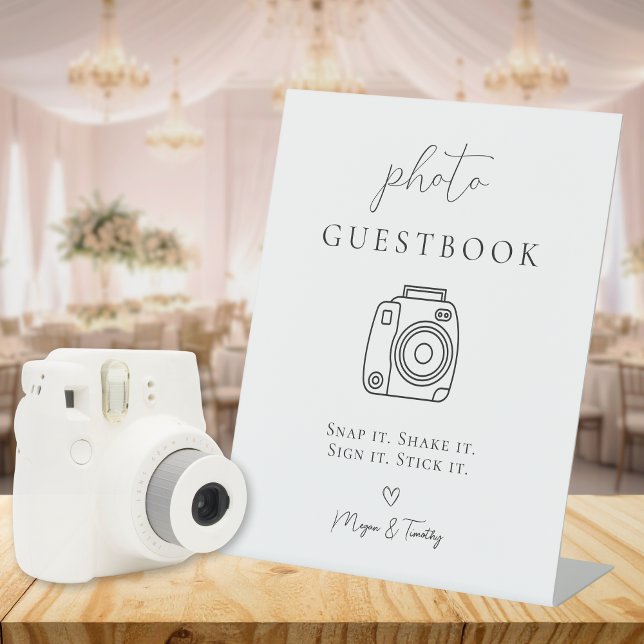 Photo Guestbook Table sign (Wedding Photo Guestbook Tabletop Sign)