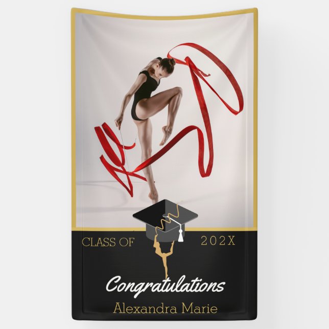Photo Gymnast Athlete congratulation graduate Banner (Vertical)