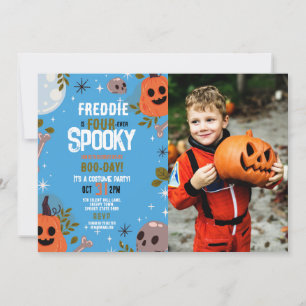 Photo Halloween Birthday FOURever 4th Boys Party Invitation