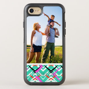 Photo Hand Drawn Teal Zig Zag Pattern OtterBox Symmetry iPhone 8/7 Case