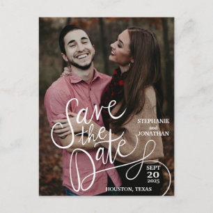 Photo Hand Lettered Save The Date Postcards