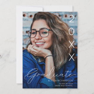 Photo & Handwriting Typography Graduation Class Of Invitation