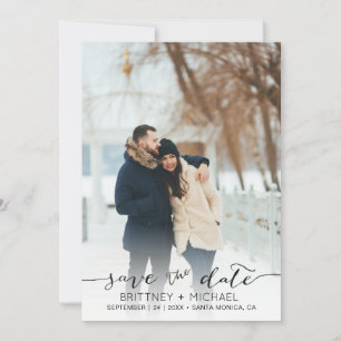 Photo Handwritten Modern Black Save the Date