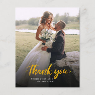 Photo Handwritten Wedding Thank You Card