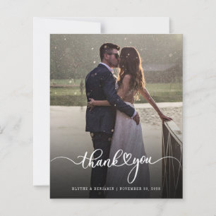 Photo Handwritten Wedding Thank You Card