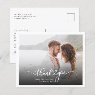 Photo Handwritten Wedding Thank You Card
