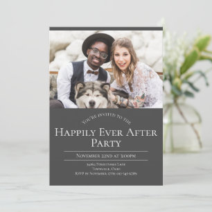 Photo Happily Ever After Wedding Reception Party Invitation