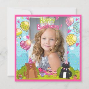Photo Happy Birthday for Young Girl Square Card