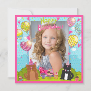 Photo Happy Birthday for Young Girl Square Card