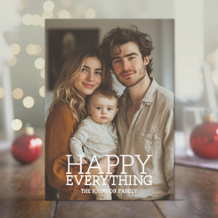Photo - Happy Everything Greeting - chalkboard Holiday Card