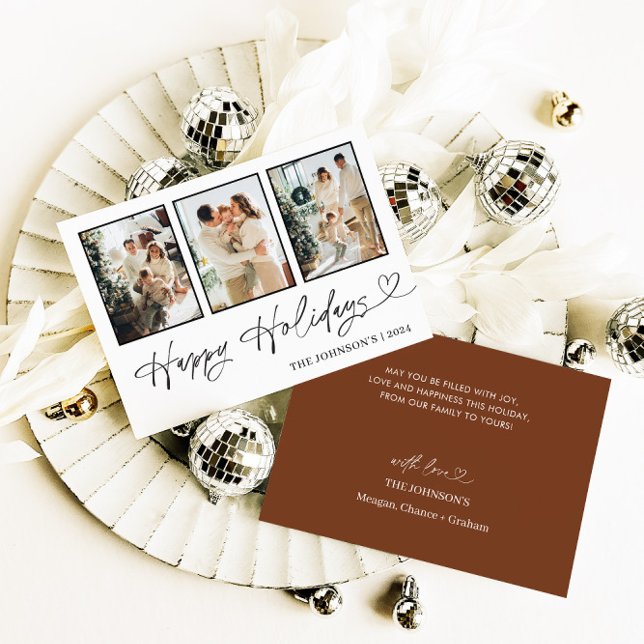Photo Happy Holidays Card, Modern Merry Christmas Invitation (Creator Uploaded)