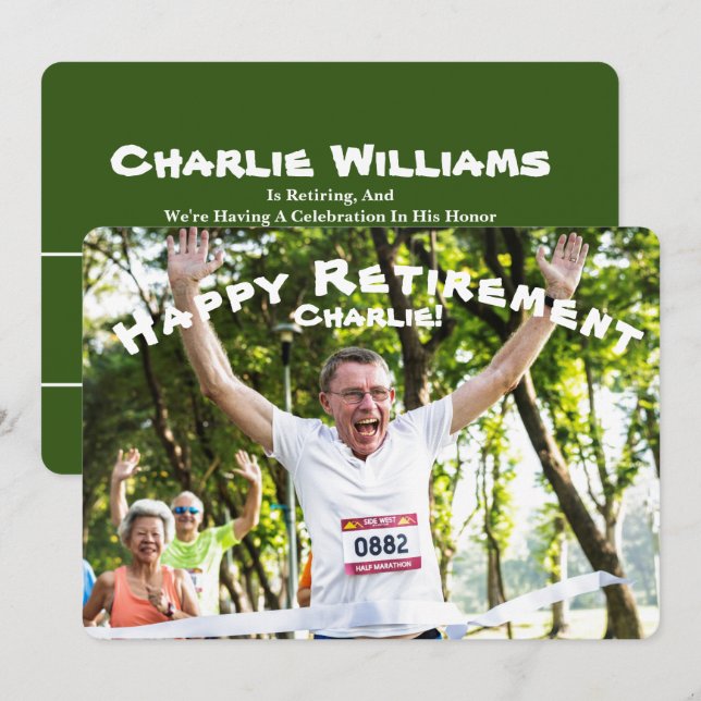 Photo Happy Retirement Celebration Invitation (Front/Back)