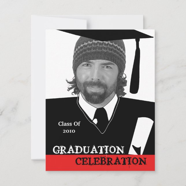 Photo Head Shot Insert Graduation Party Invitation (Front)
