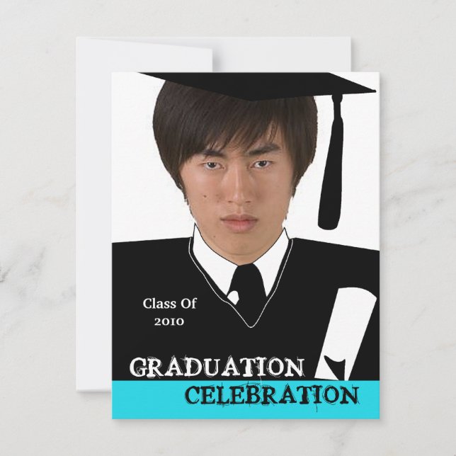 Photo Head Shot Insert Graduation Party Invitation (Front)