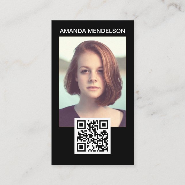 Photo head shot qr code business card (Front)