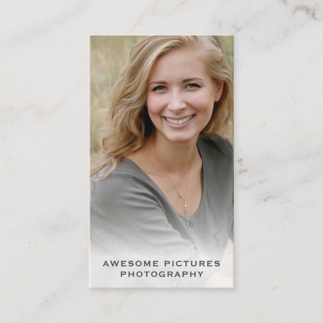 Photo Headshot Social Media Photographer Vertical Business Card (Front)