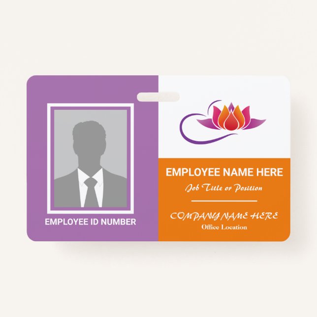 Photo Health Emotional Support Any Colour Template ID Badge (Front)