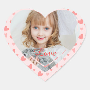 Photo Heart and Love Script  Heart Sticker