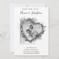 *~* PHOTO Heart AR6 WEDDING SAVE the DATE QR 