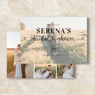 Photo Heart Calligraphy Bridal Shower Flyer