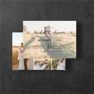 Photo Heart Calligraphy Bridal Shower Flyer