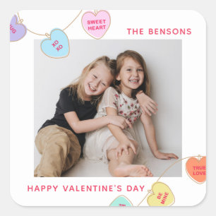 Photo Heart Candy Valentine's Day Square Sticker