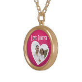 Photo Heart Frame Personalised Pink/White Gold Plated Necklace (Front Right)