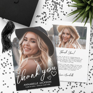 Photo Heart Graduation Thank You Card