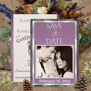 Photo & Heart - Lavender Save The Date