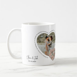Photo heart location map personalised engagement coffee mug
