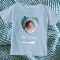 Photo heart name birthday blue boy