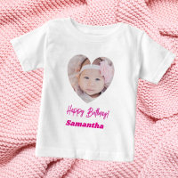 Photo heart name birthday girl pink
