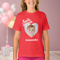 Photo heart name birthday girl red