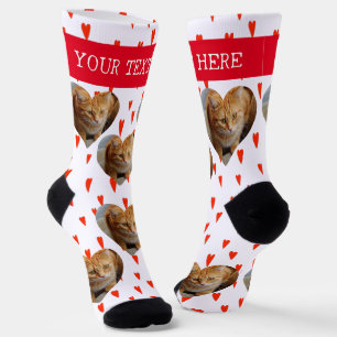 Photo Heart Pet Cat Dog Personalised Socks