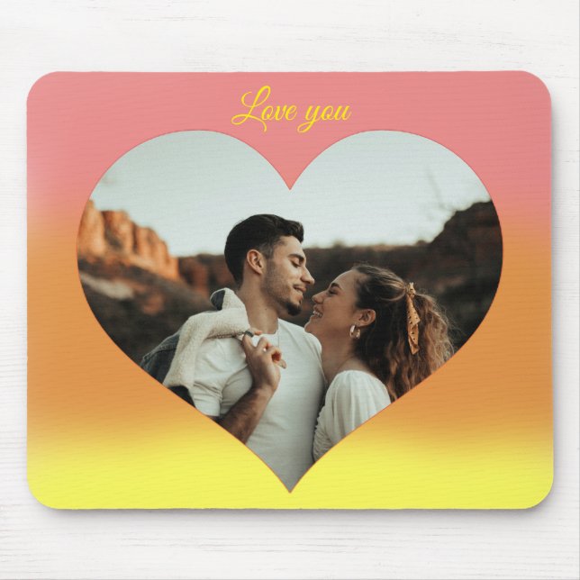 Photo Heart Romantic Sunrise Mouse Mat (Front)